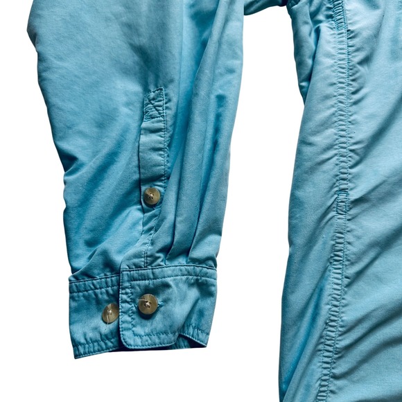 ExOfficio Sun Shirt Long Sleeve Button Up Vented Travel Outdoor Blue Size L - Picture 2 of 14